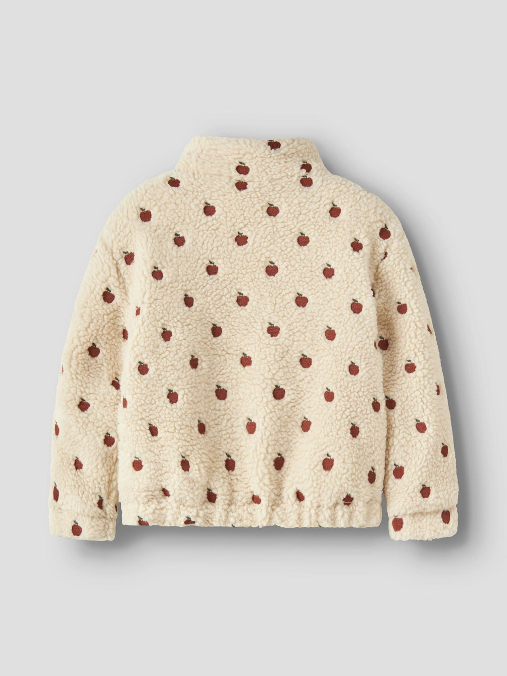 Lil’ Atelier Nalo Sia sherpa-jakke med eplemønster – Turtledove · APPLES