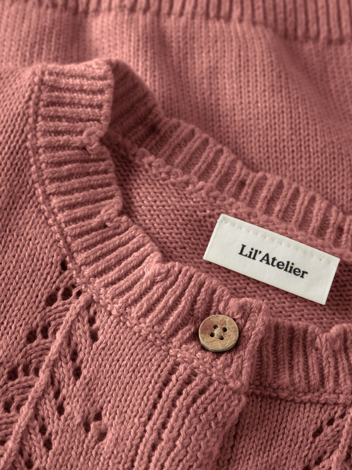 Lil’ Atelier Oplea strikket cardigan – WITHERED ROSE