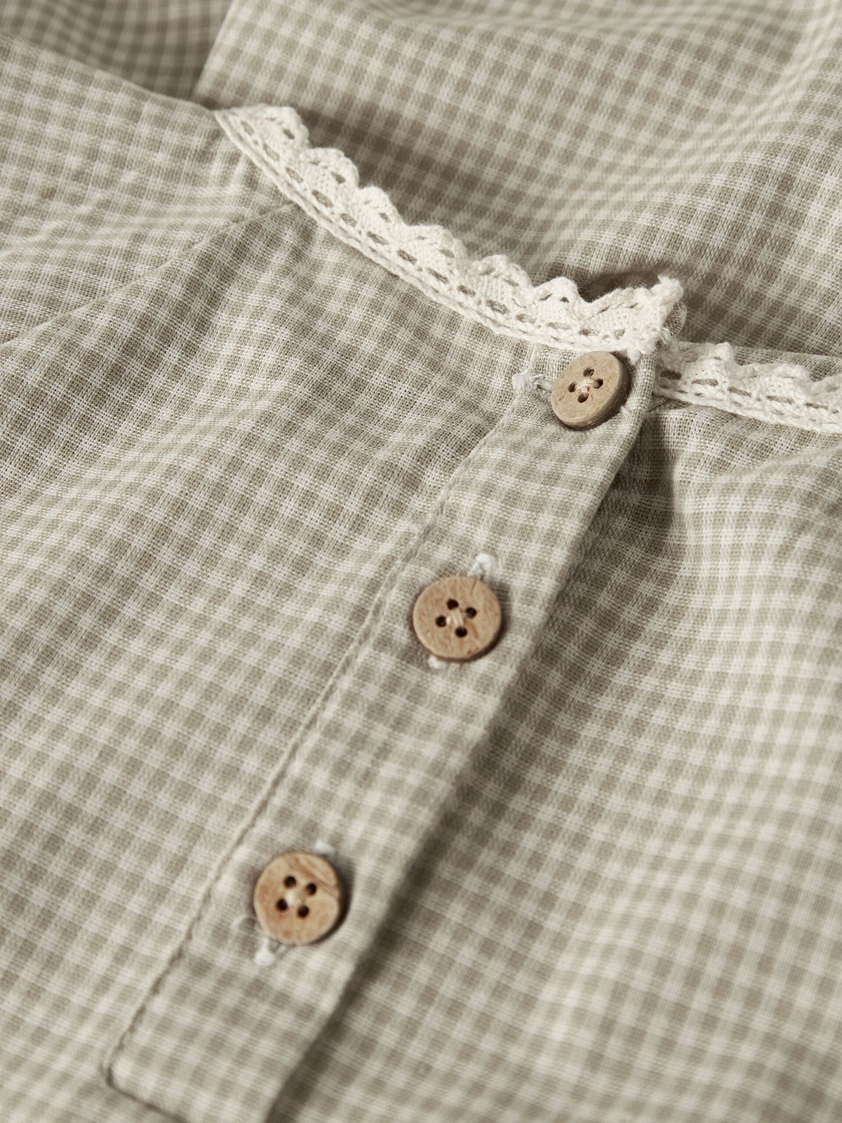 Lil’ Atelier Oleno langermet kjole – Moss Gray