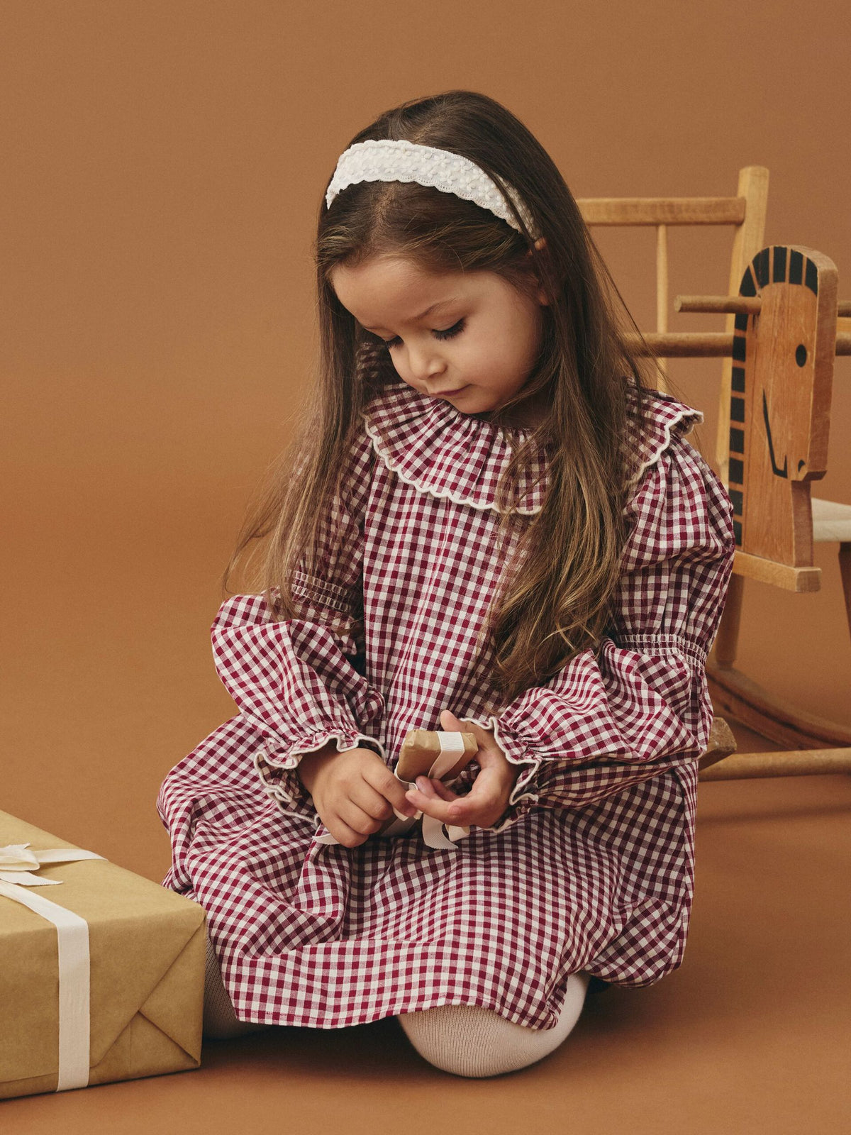 Lil’ Atelier Roanne langermet kjole – Biking Red