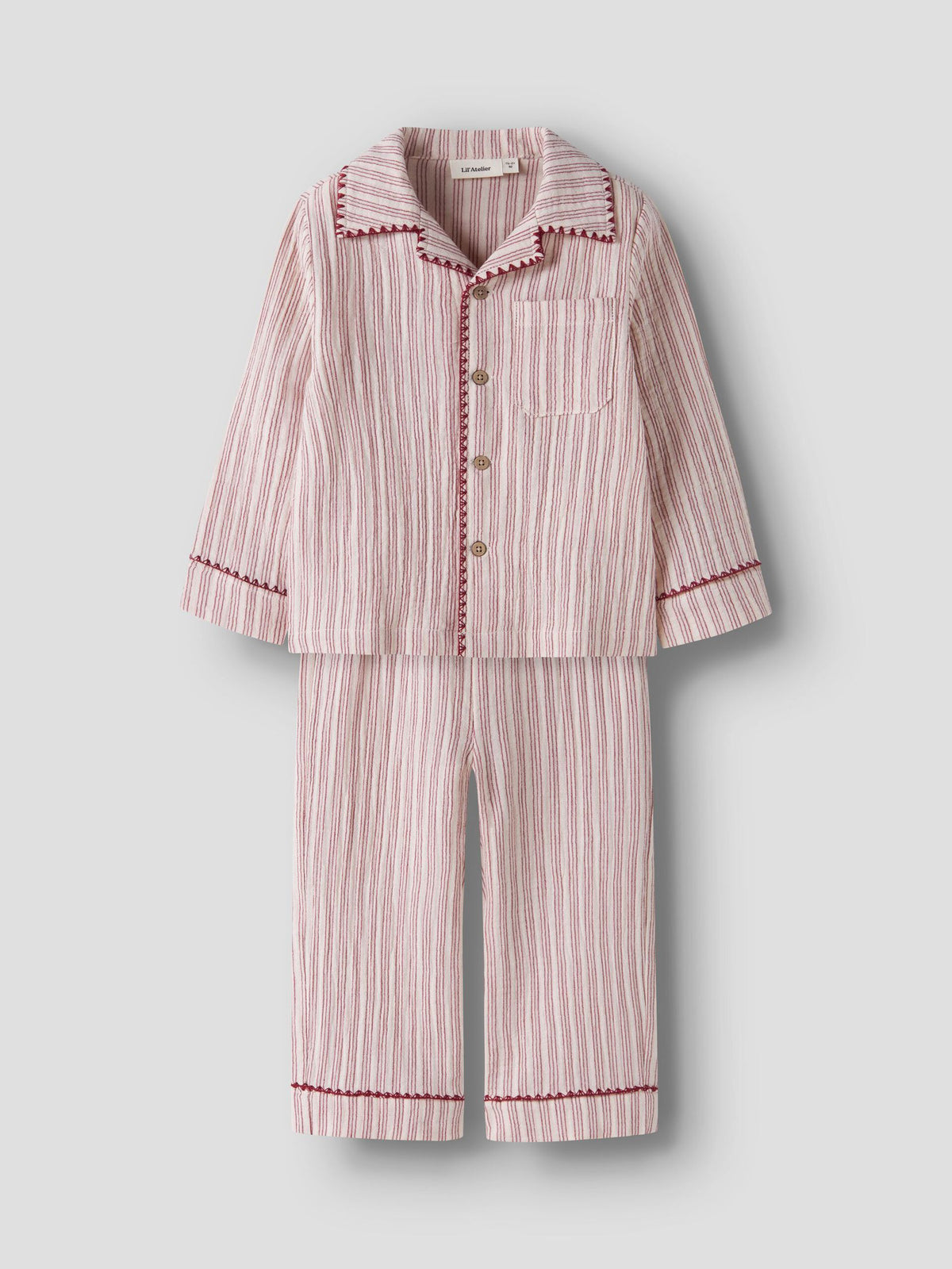 Lil’ Atelier Sage Nun pysjamassett – Turtledove · Biking Red