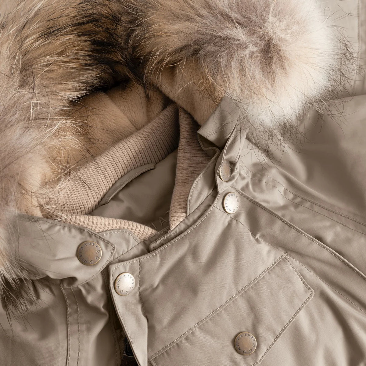 Mini A Ture MATWISTI fleecefôret vinterdress – Grey Brown