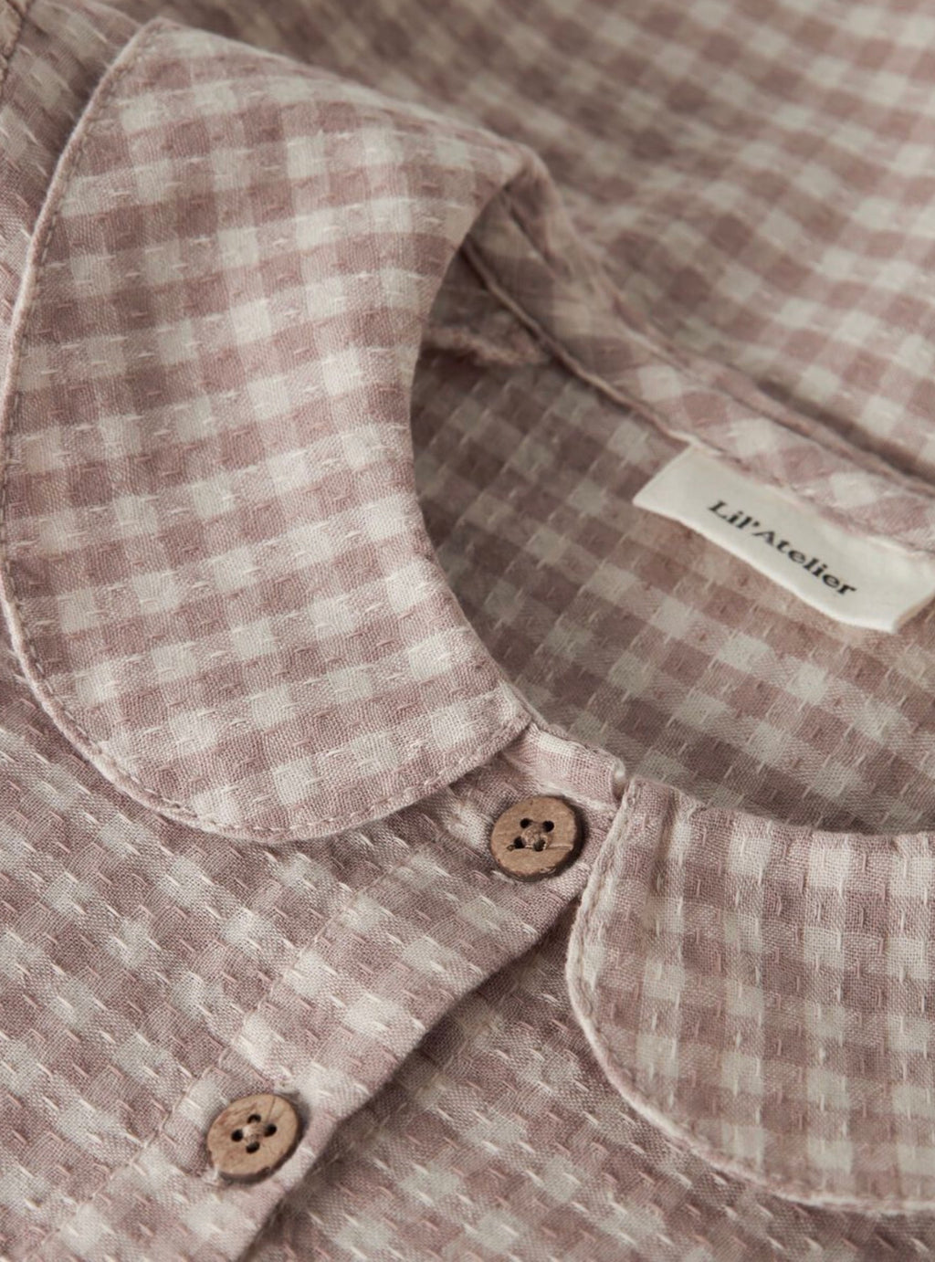 Lil’ Atelier Rebba langermet kjole – Bark / Lilac Ash-ruter