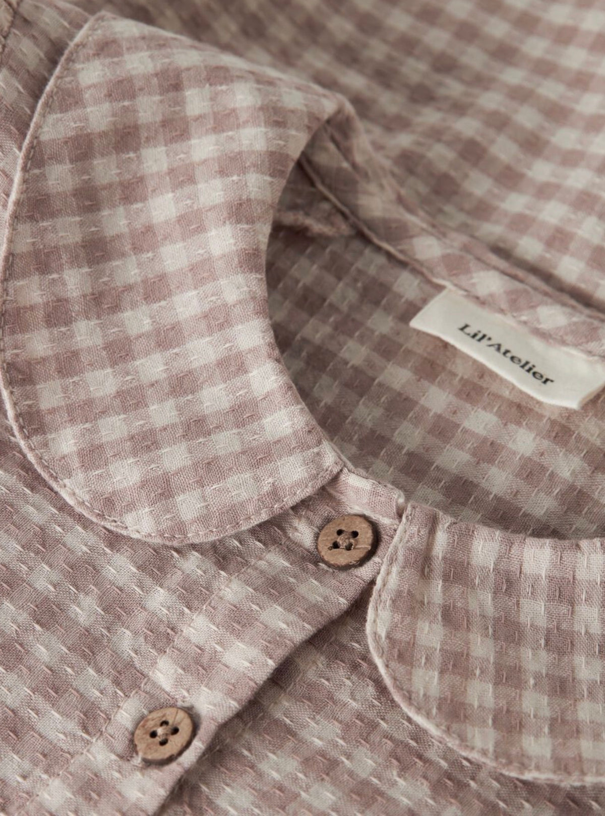 Lil’ Atelier Rebba langermet kjole – Bark / Lilac Ash-ruter