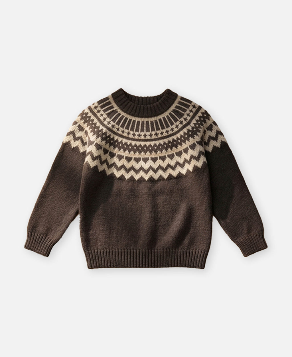 Fliink Janie Cashmere Nordic Pullover – Coffee Bean / Sandshell – bilde 1