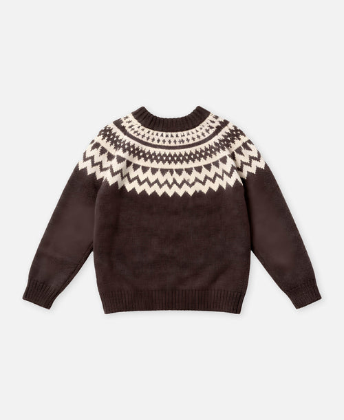 Fliink Janie Cashmere Nordic Pullover – Coffee Bean / Sandshell – bilde 2