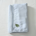 Jack o Juno Pom Pom Muslin Blanket (1-pack) – Baby Blue