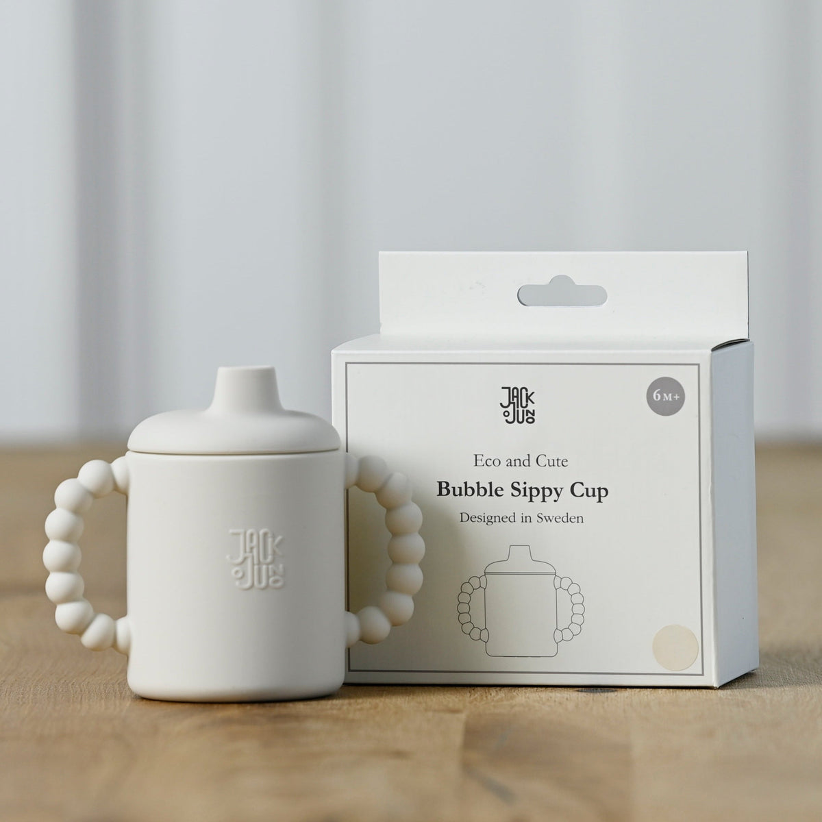 Jack o Juno Bubble Sippy Cup tutekopp i kremfarget silikon, Cream