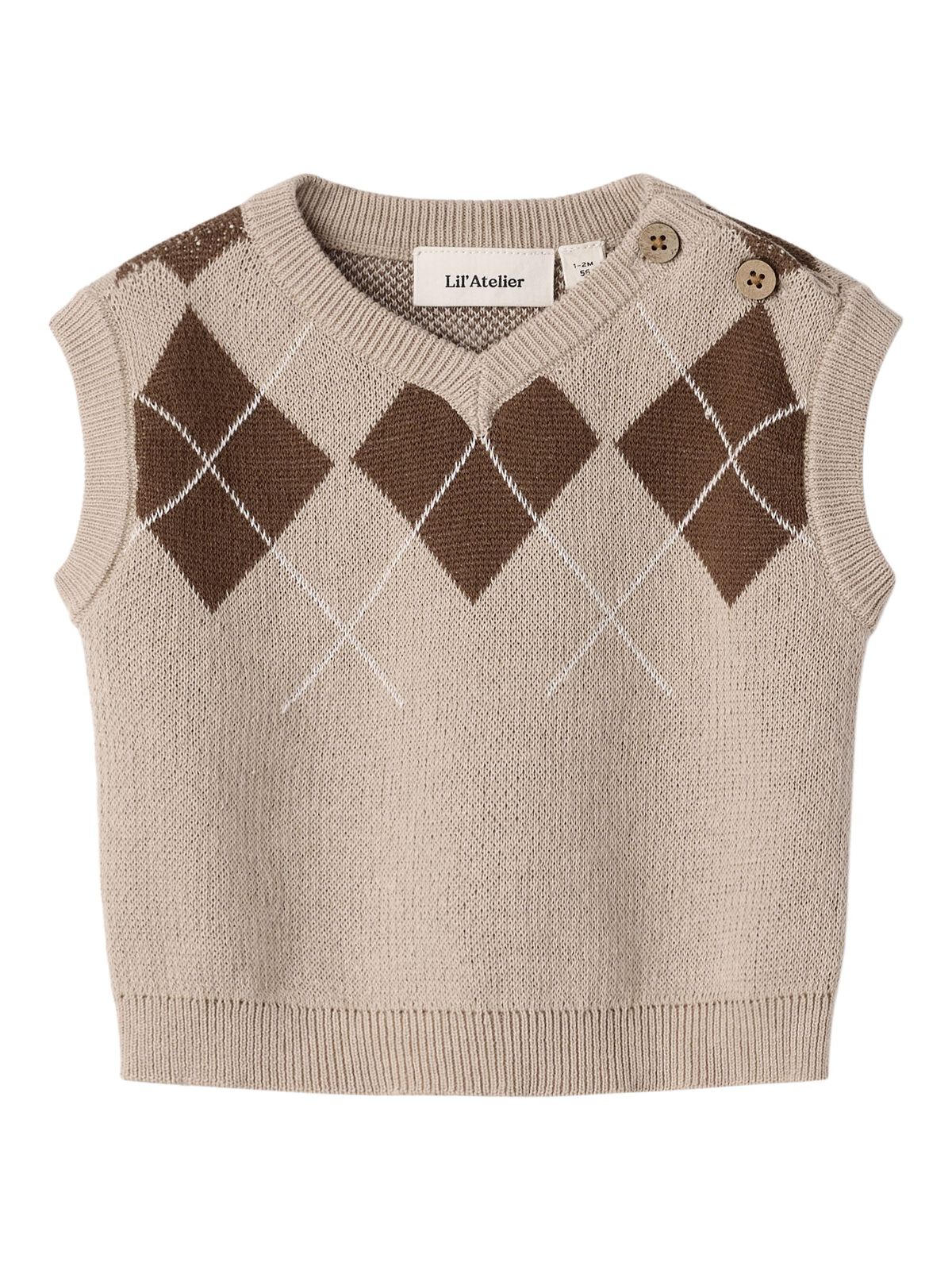 Lil’ Atelier Ronan babyvest White Pepper, originalt produktfoto
