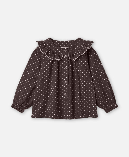 Fliink Dolly Dot Blouse – Coffee Bean Dot