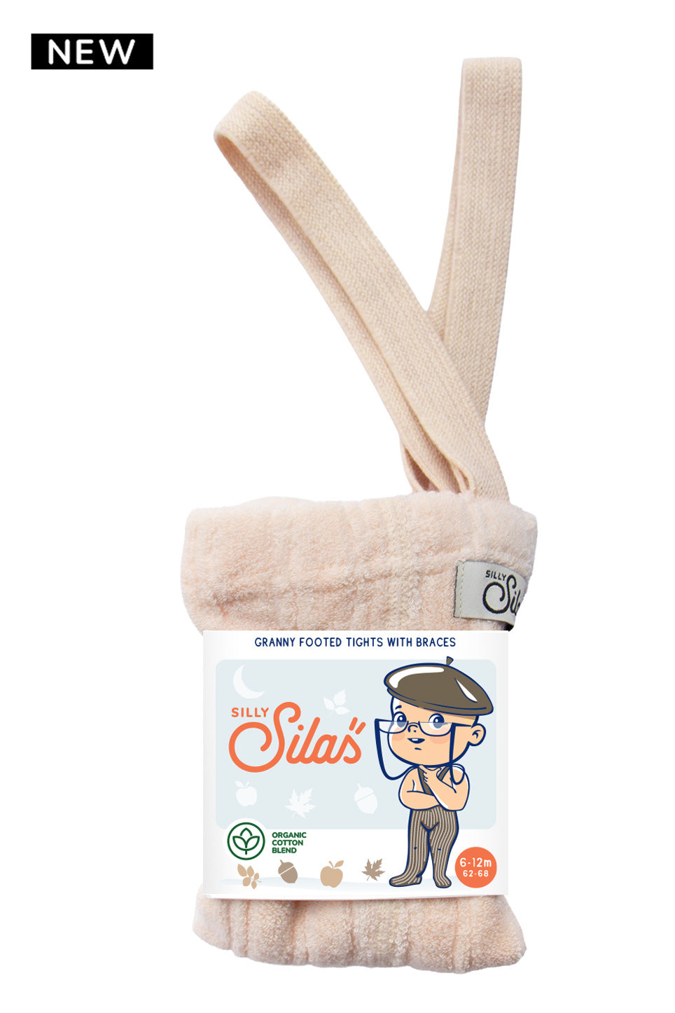Silly Silas Granny strømpebukse med fot – Silky Peach