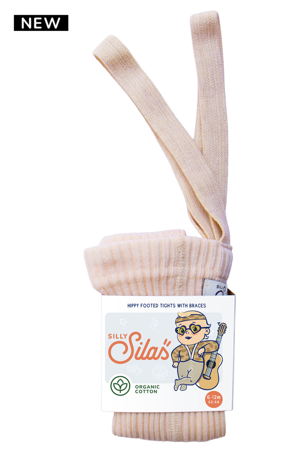 Silly Silas Hippy strømpebukse med fot – Silky Peach